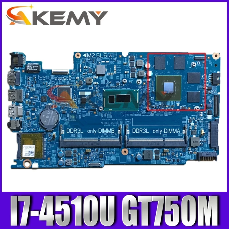 Оригинальная материнская плата для ноутбука DELL 15 Inspiron 7537 I7-4510U GT750M 2G CN-05GRP2 05GRP2 12311-2
