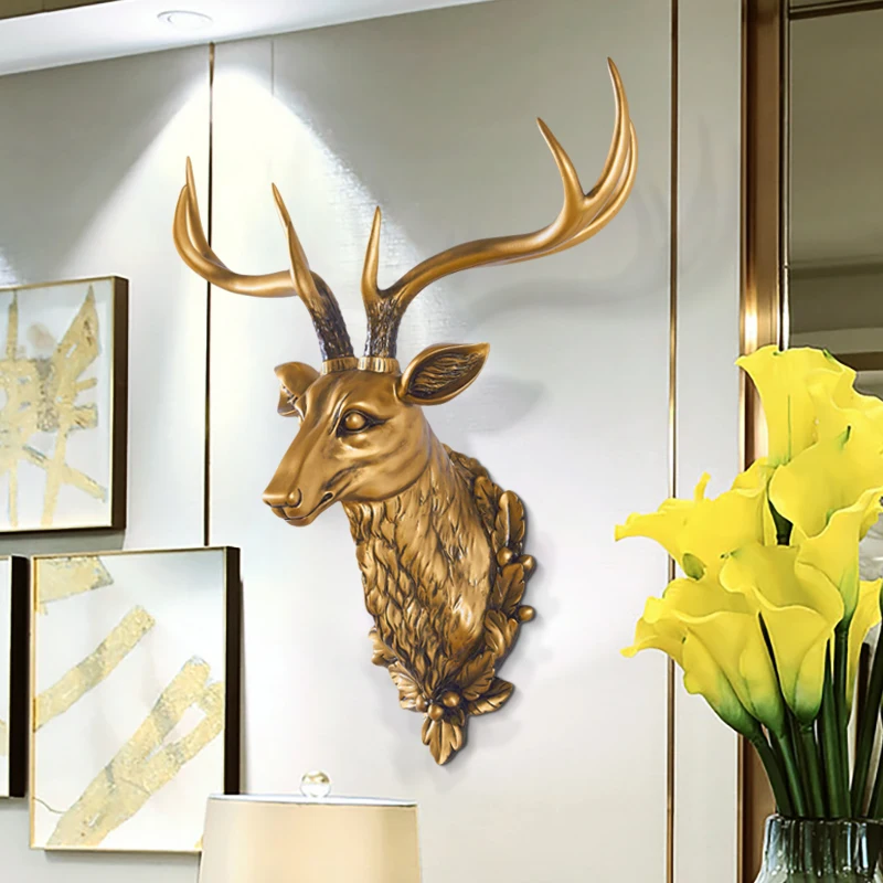 Super Large Deer Head Statue 63x26x58cm Wall Decor Abstract Sculpture