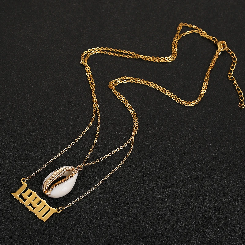Ожерелье из ракушек на заказ 2 слоистых ожерелья для женщин персонализированное