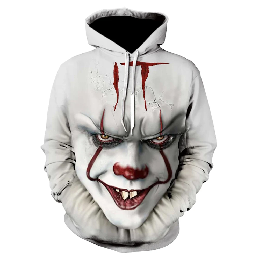 

Horror Movie IT Clown 3D Printed Hoodie Sweatshirts Men Women Freddy Jason Film Pullover Tops Hip Hop Casual Oversized Hoodies