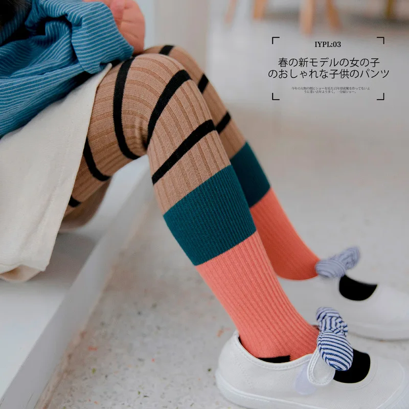 

2019 Spring Autumn Children's Assorted Colors Stripes Pantyhose Toddler Infant Kids Tights Girls Warm Stockings For Teenagers