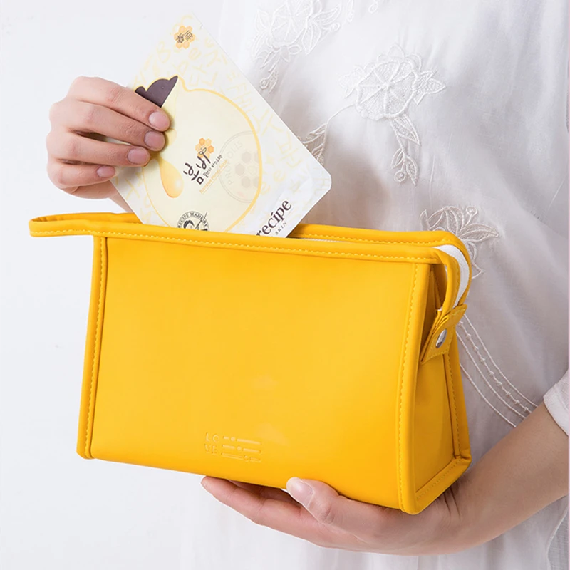 DOOZEEPA-여성 메이크업 가방, 화장품 가방, 캔디 컬러, 방수 PU, 휴대용 세면 용품 가방, 여행 메이크업 파우치