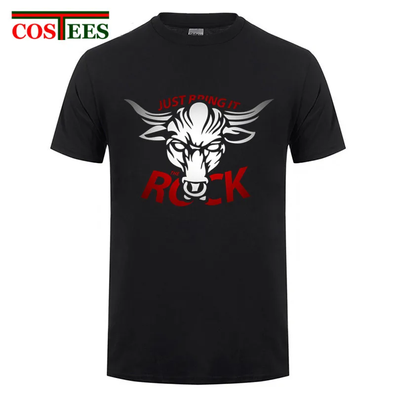 New arrivals Youth T Shirts O-neck Man Dwayne Johnson The Rock Brahma Bull Just Bring It Tees Short Sleeve Men's T-Shirts | Мужская