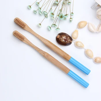 

Bamboo Toothbrush Natural Eco-friendly Soft Bristle Blue Teeth Care Dental Cleaning the mouth tool Women Men TSLM1