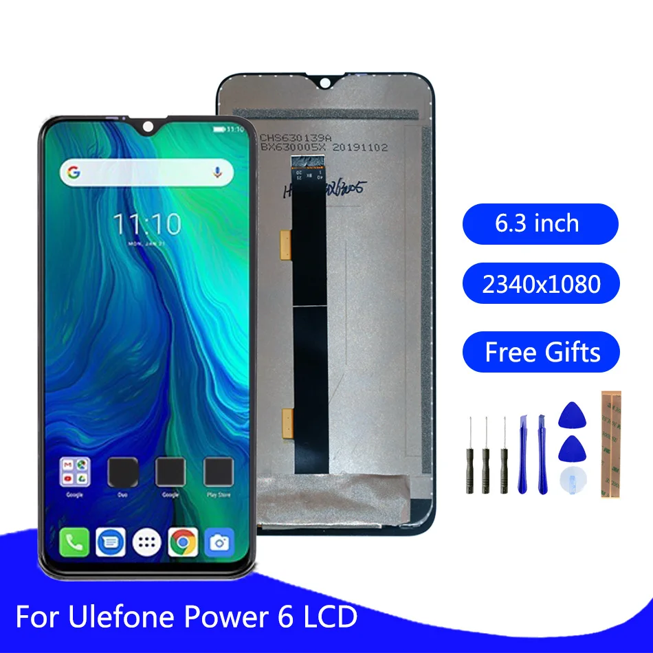 

For Ulefone Power 6 LCD Display Touch Screen Digitizer Original For Ulefone Power 6 Screen LCD Phone Parts Free Tools