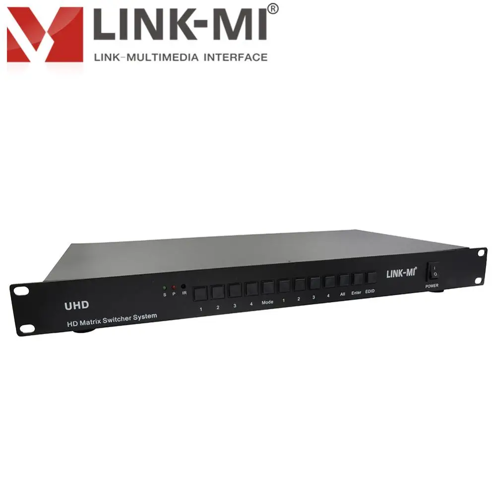 LINK-MI LM-MX44H 4X4 Matrix Switcher System HDMI 4K@30Hz Video Signal Professional Switching Matrix