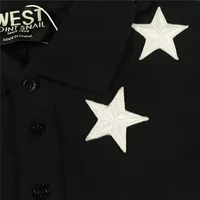 Polos décontractés brodés en coton avec col et couronne, chemise de skateboard, haut mignon, nouveauté 2021, 7, 4 étoiles, 046 5