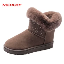 Новые теплые плюшевые зимние сапоги; женская обувь; зимние сапоги с заклепками; женские черные, коричневые, серые женские ботильоны без застежки; Zapatos De Mujer