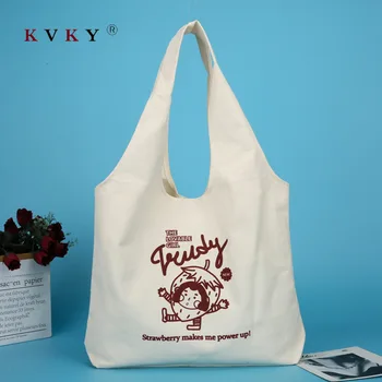 

2020 Women Large Canvas Tote Bags Single Shoulder Shopping Bag Cotton Cloth Female Handbags Japanese Students Book Bags Shopper