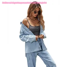 

Ladies denim jacket retro fashion commuter loose all-match lapel denim jacket free shipping short leisure all-match denim jacket