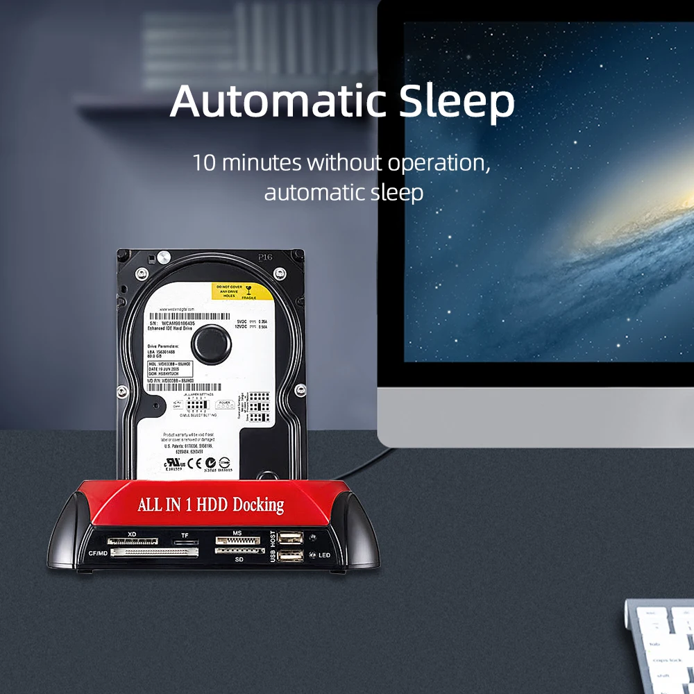 SSD HDD Docking Station External Hard Disk Enclosure Dual Slots