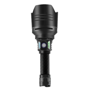 

50W P10 LED Flashlight 4 Modes 5000LM Power Display Torch Glare Lamp Without Battery Solid Lamp Holder Large Wide-Angle Lens