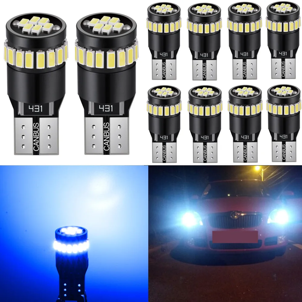 

10x For Volkswagen VW Golf 4 5 6 7 MK4 MK5 MK6 MK7 GTI GT Vehicle T10 W5W LED interior Map Dome Trunk Light Canbus Car Lighting