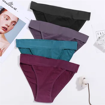 

M-XL Women Panties 2020 Cotton Solid Color Gril Briefs Sexy Lingerie Female Casual Underwear Ladies Underpants Women Intimate
