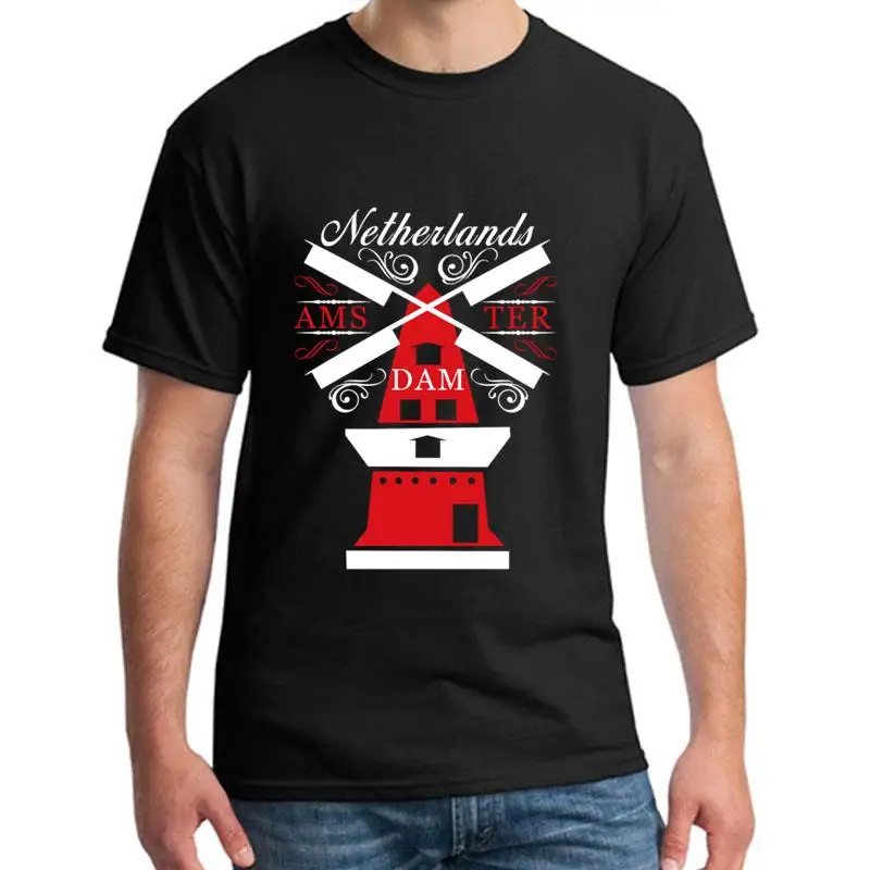 

Graphic Amsterdam Netherlands t shirt for men Short-Sleeve Casual Harajuku mens tshirts Classical Pop Top Tee