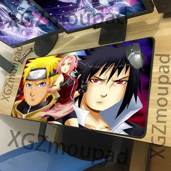 

XGZ Customized Large Mouse Pad Black Lock Edge Anime Naruto Sakura HD Computer Desk Mat Speed Rubber Stripe Non-slip Coaster