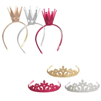 

6Pcs 3D Kids Crown Hairbands Adorable Delicate Cozy Kids Hair Hoop Girls Crown Headwear Girls Crown Headdress for Holiday Party