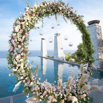 

New 2m circle wedding arch frame mariage champetre wall decor wedding decoration background stand for artificial silk flower