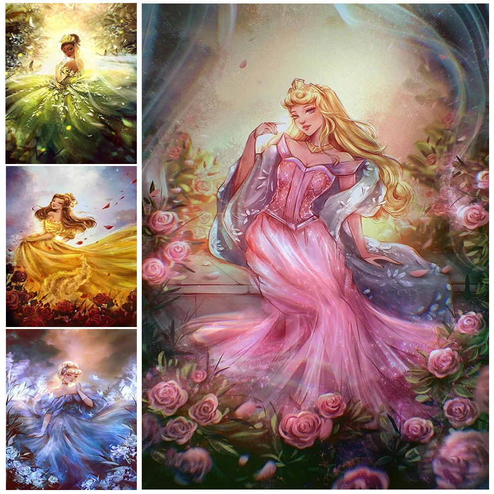 

Princess Cartoon Fairy Girl Nordic Poster Illustration Wall Art Canvas Painting Wall Pictures For Living Room Decor Unframed