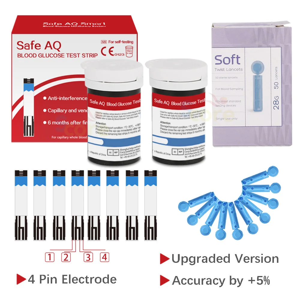 Safe AQ Smart Blood Glucose Meter with Test Strips 3 Safe AQ Smart Blood Glucose Meter with Test Strips 3