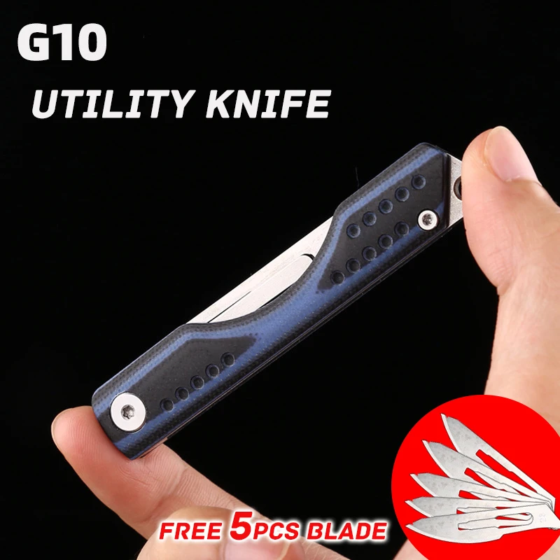 

Mini G10 Utility Pocket Knife Insulation Non-slip Handle EDC Keychain Carving Tool Outdoor Survival Self-help Folding Knives