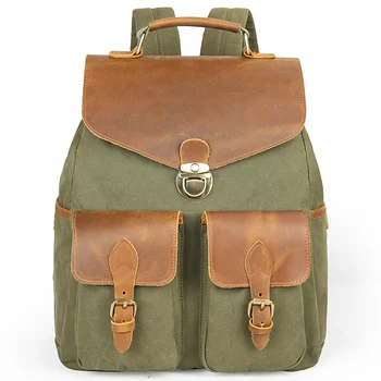 

2020 new unisex leisure vintage genuine leather business backpack