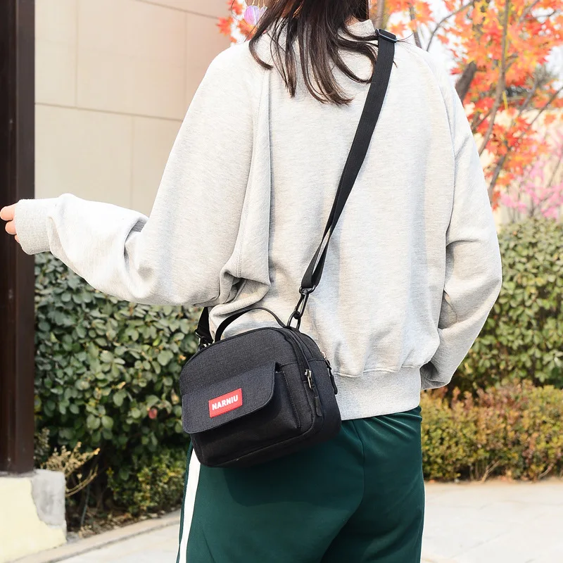 

2019 Spring New Style Nylon Waterproof Simple Solid Color Single-shoulder Crossbody Bag Korean-style-Style Contrast Color Hand S