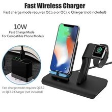 Новое поступление 2-в-1 Qi Беспроводной Зарядное устройство быстрой зарядки док-станция для Apple Watch Беспроводной Зарядное устройство для iPhone 11 Pro MAx X XR XS