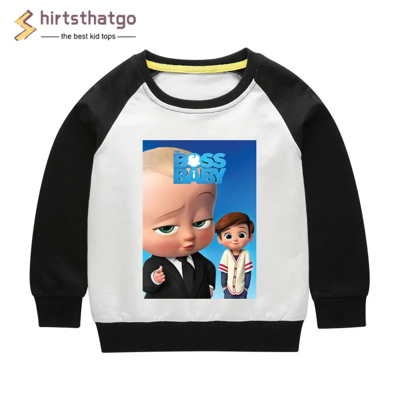 T127S-c black Little Boy and Girl BOSS BABY Pattern Hoodies Sweatshirts Kid Cotton Pullover Tops Autumn Black Friday Gift - Цвет: T127S-c black