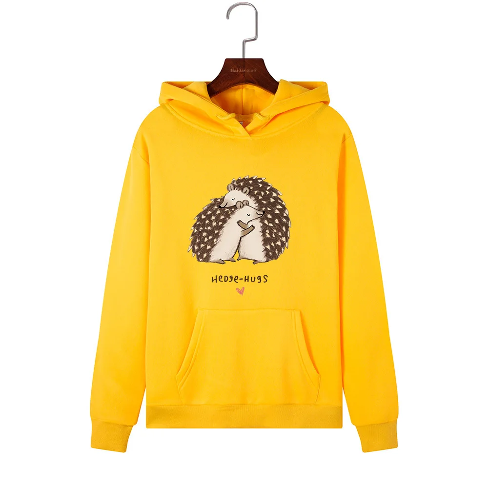 Харадзюку Ежик письмо для женщин с длинным рукавом Перемычка Hoody пуловер Топ Блузка Женская Толстовка пуловеры Poleron Sudadera