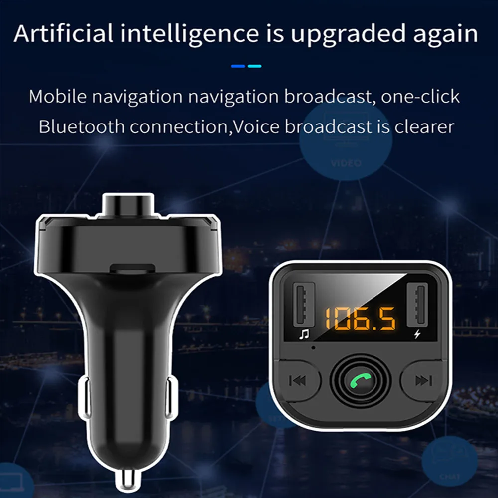 Автомобильный 12-24 В BT36B Bluetooth 5,0 автомобильный комплект MP3-плеер fm-передатчик с двойным USB зарядное устройство для устройства Handsfree музыкальный аудио приемник