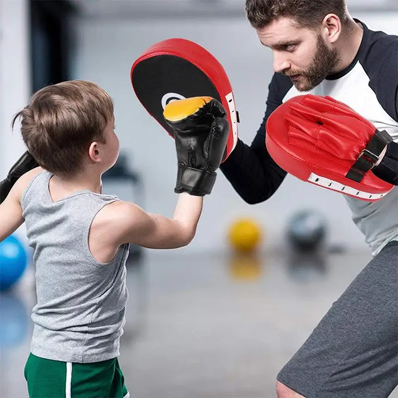 2Pcs Curved Thickened Boxing Muay Thai Hand Target Sanda Training Pu Leather 5-Finger Hand Target Karate Martial Arts Training