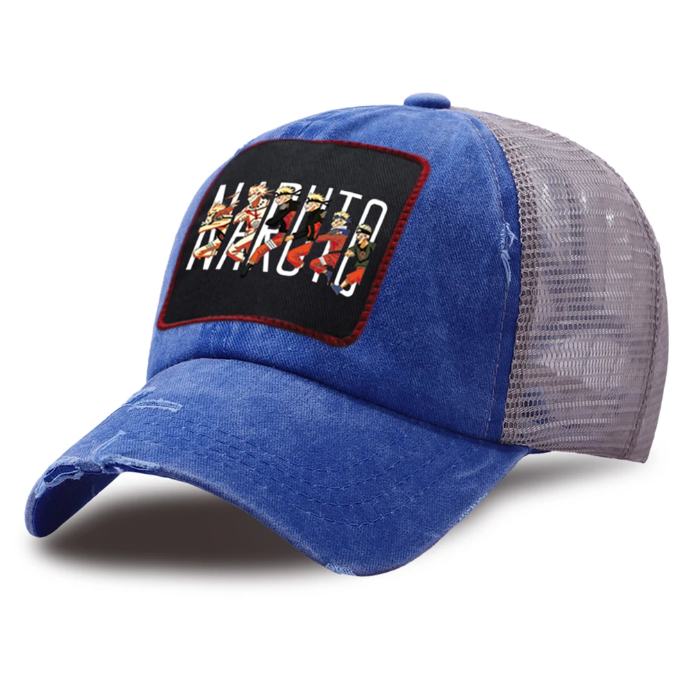

Naruto Japan Anime Print Mesh Baseball Caps Outdoor Breathable Snapback Hat Summer Washed Dad Hats Cotton Unisex Trucker Cap