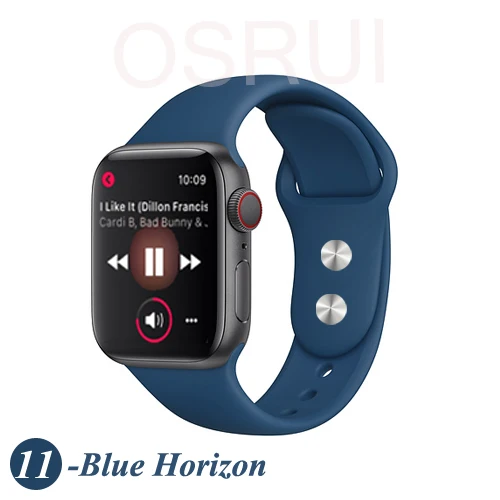 11-Bule Horizon Ремешок для спортивных часов для apple watch band 42 мм/38 мм apple watch 4 3 2 band iwatch band 44 мм/40 мм браслет ремень часы аксессуары - Цвет ремешка: 11-Bule Horizon