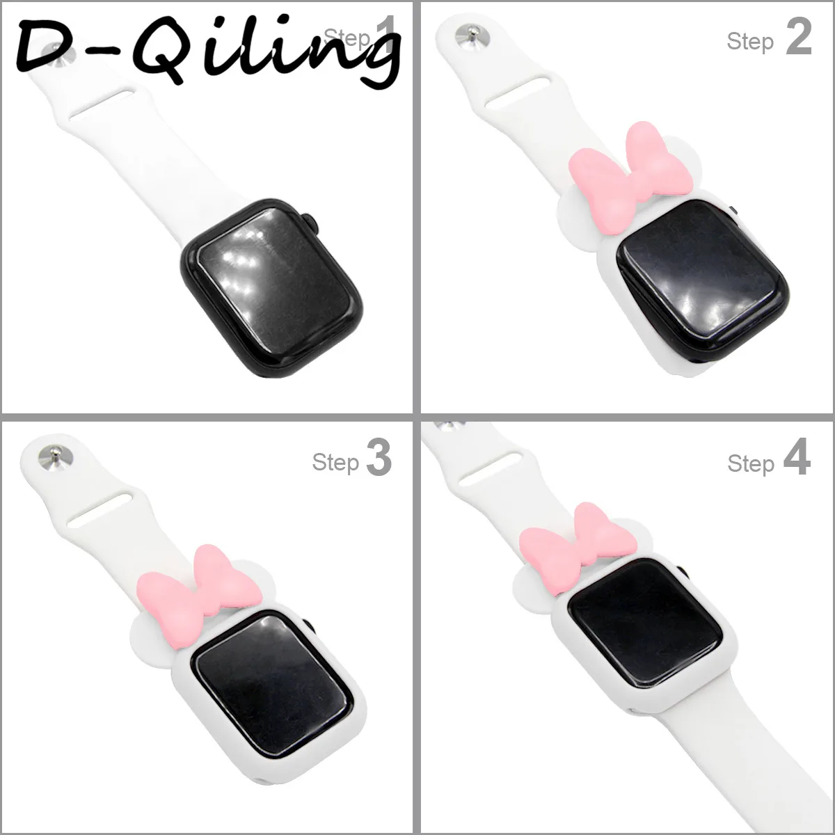 Силиконовый чехол D-qilingдля Apple Watch band 38, 42, 40, 44 мм Iwatch Series543 2 1 Женский Мягкий ТПУ защитный чехол с изображением Микки Мауса