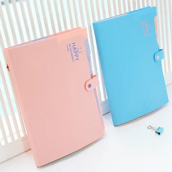 

Candy Color Folder Bag Office Multi Pocket Organizer A4 File Expansion Document Folder School Supplies