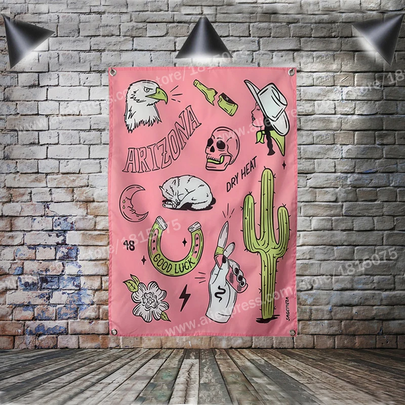 Cactus Flag Polyester 3*5FT 96*144CM Hang Home Decoration Wall Poster Banner Metope Adornment 4 Grommets Custom Indoor | Дом и сад
