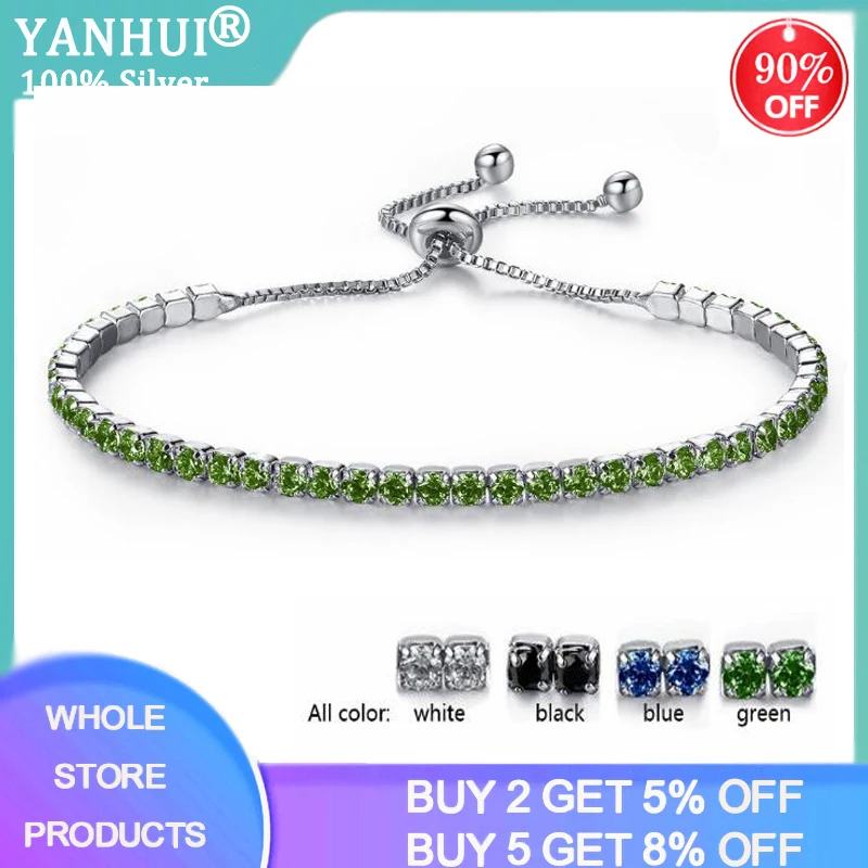 Новый модный 3 мм браслет с фианитами для тенниса регулируемый Pulseras Mujer