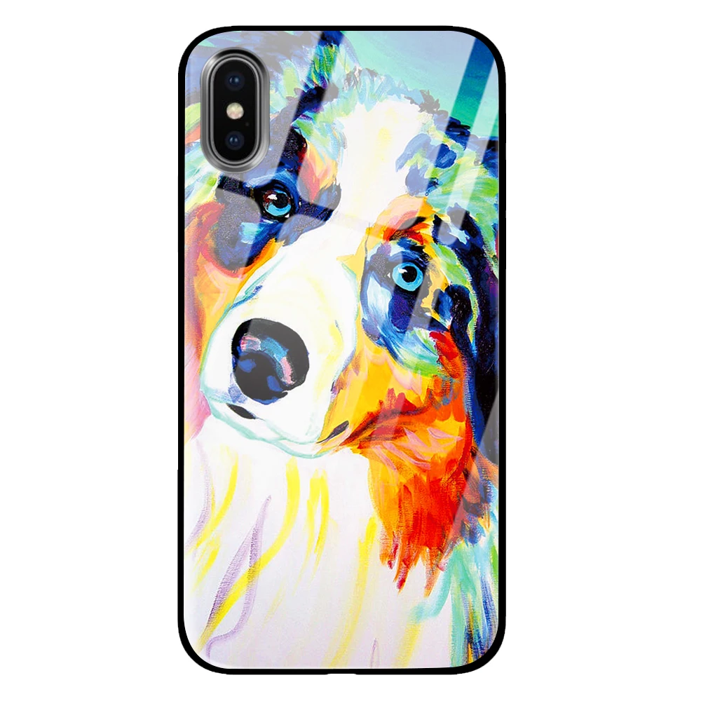 Роскошные Радуга, Роза Кот кролик закаленное стекло телефонные чехлы для iPhone 5 5S SE 6 6s 7 8 Plus X XS Max XR задняя крышка - Цвет: 2