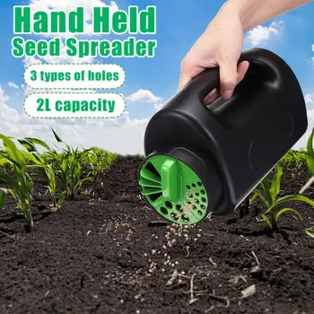 

2L Hand Held Seed Spreader Fertilizer Seeders Grass Lawn Garden Plant Farm