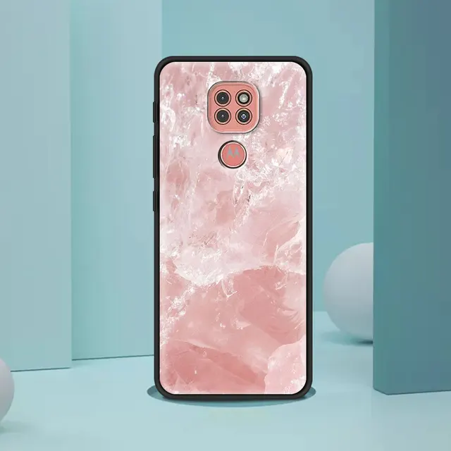 Black Case For Moto One Fusion G9 G8 Play Plus G10 Power G30 E6s One Hyper G Stylus Edge G60 G50 Gold Pink Rose Glitter Hearts B04