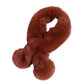 

New Winter Kids Fur Scarf Children Faux Rabbit Soft Neck Ring Warmer Baby Fur Ball Scarves For Children Girls Boys