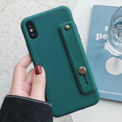 Candy Colour Wristband Bracket Case For iphone11 12 13 Mini Pro Max 8 7 plus 6 For iphone X XR XS MAX Silicone Soft Cover