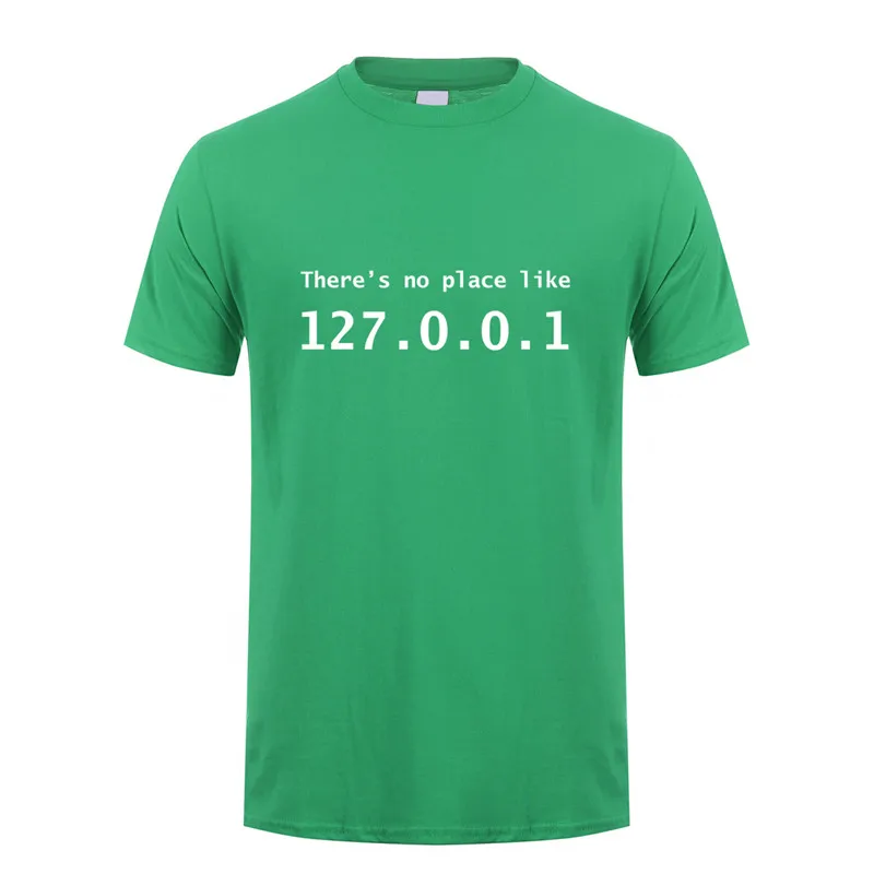 irish green Забавный IP адрес футболка для мужчин лето короткий рукав хлопок там нет места как 127.0.0.1 компьютер гик комедии футболки топы OT-852 - Цвет: irish green