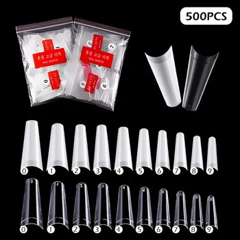 

500pcs French Fake Nail Tips Half Cover False Nails Press on Nails Tips Natural Acrylic Nails 10 Sizes for Nail Salons & DIY
