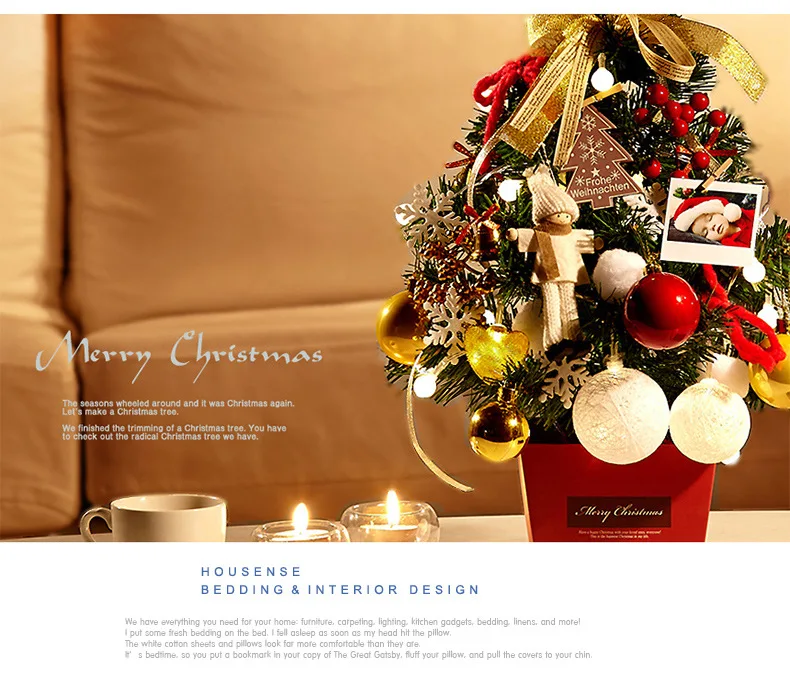 High Quality Christmas Tree Package 50cm Desktop Small Mini Decorative Christmas Tree Decoration Gift Box Christmas Decorations QW109 (6)