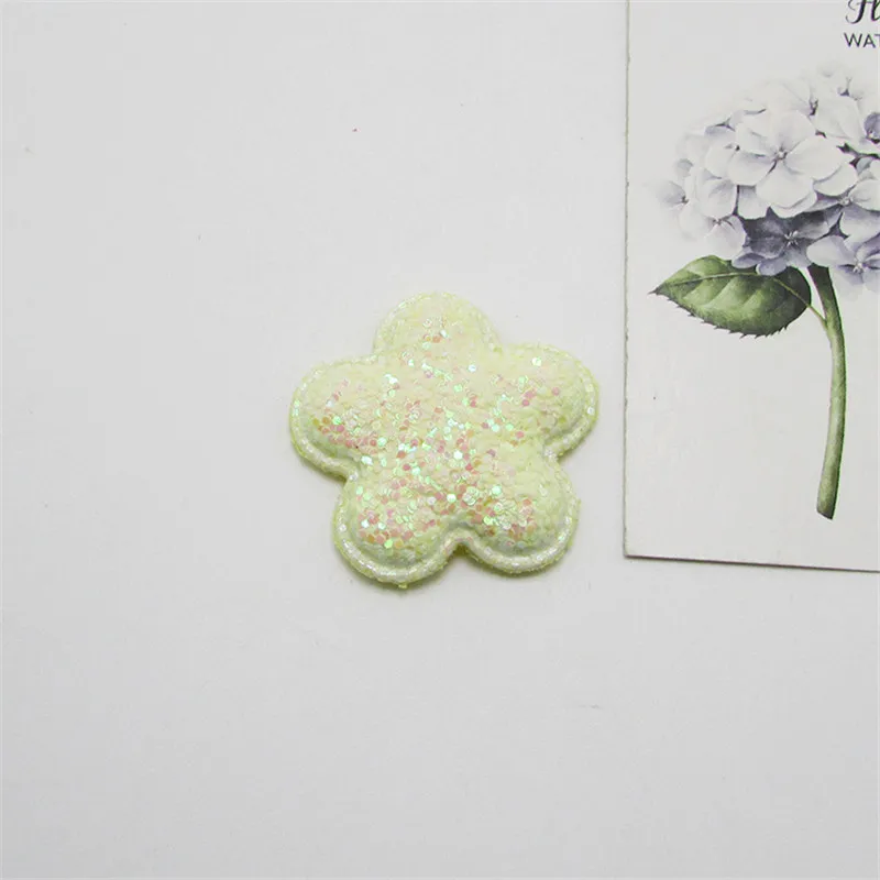 Yellow flower 10-50 шт блестки звезды/Сердце Мягкие аппликационные наклейки DIY ремесла поставки дети шпилька аксессуары материал украшение - Цвет: Yellow flower