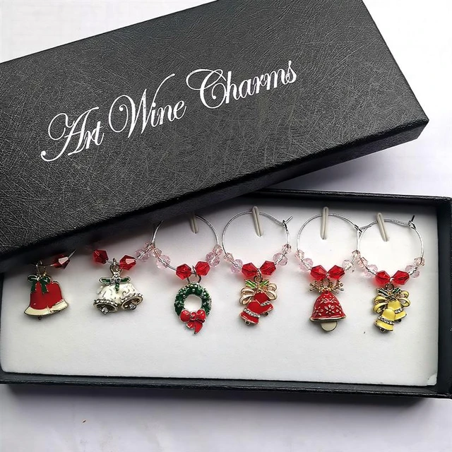 100pcs Wine Glass Charm Rings Earring Hoops Metal Wire Hoops Earrings Drink  Markers DIY Christmas Wine Glass Markers New