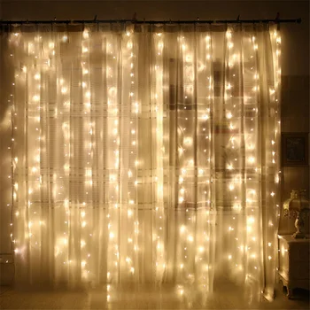 

LED Curtains Fairy Tale Lights Background Wall Lights Christmas Party LED Lights Mesh Waterproof Christmas Tree Decoration
