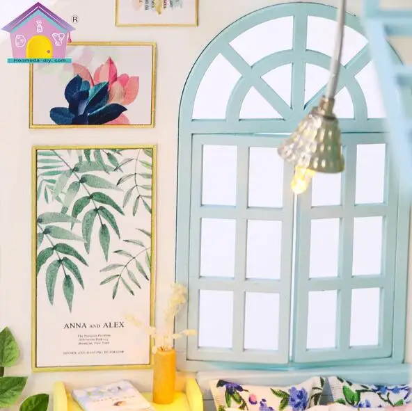 hongda Diy Миниатюрный 3D Деревянный кукольный дом мебель Miniaturas кукольный домик игрушки для детей подарки на день рождения